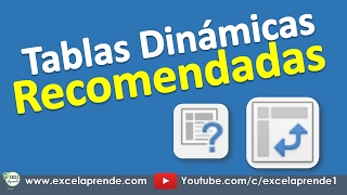 Tablas Dinámicas recomendadas  Excel Aprende [upl. by Fuller]