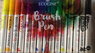 Ecoline Brush Pens Full Review and Swatch [upl. by Asilem]