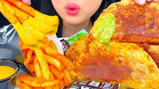 ASMR CRISPY CHICKEN TACO amp CHEESY NACHO FRIES MUKBANG FAST FOOD TACO BELL EATING SOUNDS ASMR PHAN [upl. by Ahsirk]