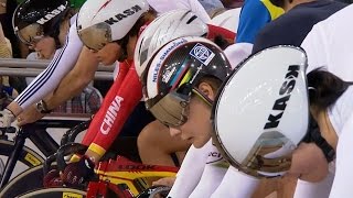 Womens Keirin Final  2014 Track Cycling World Cup  London [upl. by Nashbar]