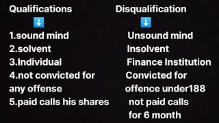 QUALIFICATIONSDISQUALIFICATIONS OF APPOINTMENT OF DIRECTORS COMPANY ACT2013 companyact2013 [upl. by Cita40]