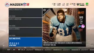 Madden 18 Ultimate Team Madden Blitz How to get Night Train Lane How many Blitz Tokens for each set [upl. by Nonad]