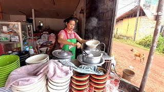 Lao chicken noodle soup at Muang Saytanee Vientiane Laos [upl. by Ahsuas931]