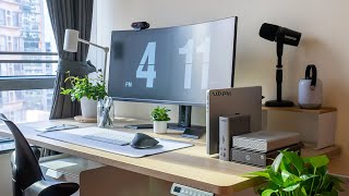 Minimal Desk Setup Tour  Calm amp Productive Workspace at Home [upl. by Eceirehs595]