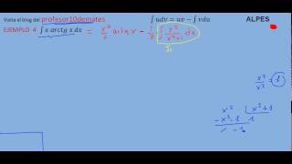 Integrales por partes 06 ejemplo 4 x por arcotangente parte 2 [upl. by Lawlor]