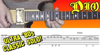 Dio  Rainbow in the Dark  Guitar Solo Lesson with Tabs [upl. by Icram340]