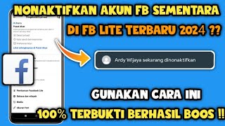 Cara menonaktifkan Facebook lite sementara 2024  Menonaktifkan akun facebook sementara [upl. by Eelta]