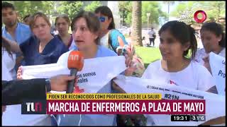 Marcha de enfermeros a plaza de Mayo [upl. by Nivalc67]