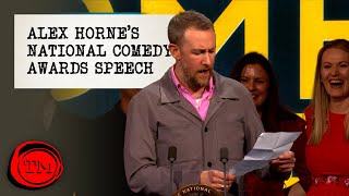 Alex Hornes HILARIOUS Speech at the National Comedy Awards  Taskmaster [upl. by Nnyltiak]