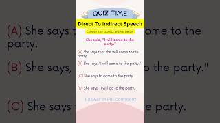 Mastering Indirect Speech Transforming Direct Speech to Indirect Quiz [upl. by Rebmetpes535]