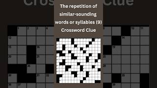 The repetition of similarsounding words or syllables 9 Crossword Clue crossword crosswordpuzzle [upl. by Aluap]