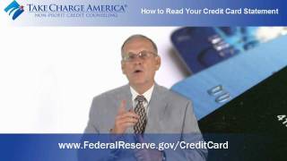 How to Read Your Credit Card Statement—Take Charge America [upl. by Alfi256]