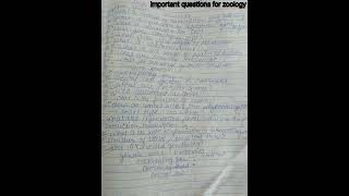 Most Important questions for zoology bsc 3rd sem bscexammsu [upl. by Bum220]