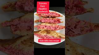 Hung curd beet sandwich 🥪  easy and healthytiffin box recipe kids special quick recipe shorts [upl. by Gamaliel958]