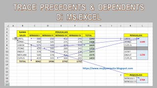 TRACE PRECEDENTS TRACE DEPENDENT DAN REMOVE ARROWS DI EXCEL [upl. by Hedy]