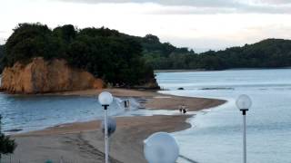 微速度撮影 香川県小豆島 エンジェルロード天使の散歩道出現の瞬間 Angel Road Time Lapse Photography [upl. by Nosittam]