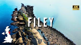 Cinematic Drone Tour of Filey and Filey Beach in North Yorkshire Breathtaking Aerial 4K Scenery [upl. by Ruford]