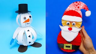 5 DIY christmas Easy paper crafts  5 minute crafts christmas [upl. by Sadick]