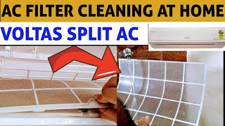 AC FILTER CLEANING STEP BY STEP AT HOME  VOLTAS SPLIT AC FILTER CLEANING  DIY [upl. by Charie714]