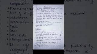 Pharmacopoeia and its types bpharmashortsfeed shortsviralvideo trendingshortviralshorts [upl. by Ailicec]