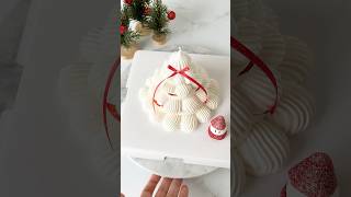 White Christmas Tree Pavlova 🎄🍓 Sweet fun to make and perfect for the holidays✨ holidaybaking [upl. by Prudi]