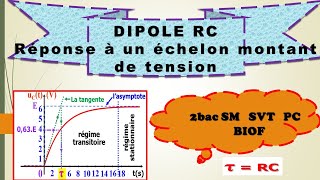 Réponse du dipôle RC à un échelon montant de tension pour les élèves du 2ieme année du bac biof [upl. by Bob467]