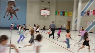 1st Grade With Officer Healy Running PACER Laps [upl. by Lleon]