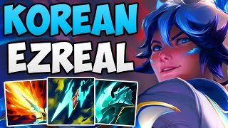 KOREAN CHALLENGER CARRIES WITH EZREAL MID  CHALLENGER EZREAL MID GAMEPLAY  Patch 1312 S13 [upl. by Eirbua985]