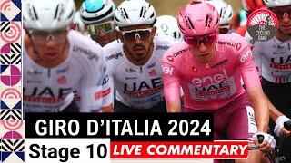 Giro dItalia 2024 Stage 10 LIVE COMMENTARY  Will Tadej Pogacar Attack On Bocca della Selva [upl. by Yeldah]