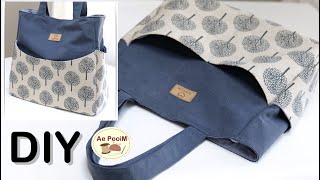 How to make a tote bag bag with outside pockets [upl. by Oterol]