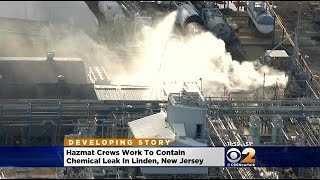 Chemical Leak Contained At Refinery In Linden NJ [upl. by Nylqcaj]