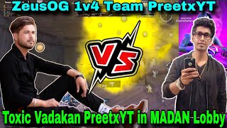 Toxic Vadakan PreetxYT in MADAN Lobby  PUBG MADAN  madan op  PreetxYT  MADAN [upl. by Stanwin]