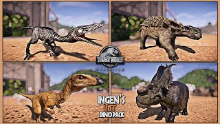 New Ingens List Pack Mod in Jurassic World Evolution  MICROCERATUS PELOROPLITES TROODON amp MORE [upl. by Kcuhc]