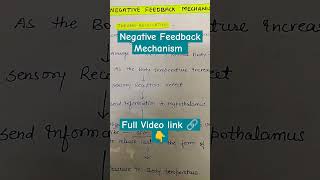 Negative Feedback Mechanism shorts youtubeshorts viralvideo biology biobookie trending [upl. by Blisse]