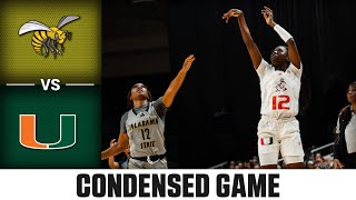 Alabama State vs Miami Condensed Game  202324 ACC Women’s Basketball [upl. by Icyaj]