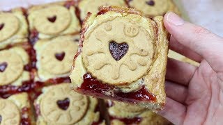 Jammie Dodger Blondies Recipe [upl. by Panta883]