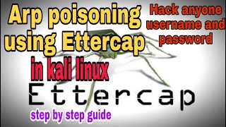 How to do ARP PoisoningSpoofing using ettercap in kali linux [upl. by Krein]