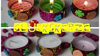 GLÜCKSKERZE mit einem Spruch als Geschenk  Deko DIY Glücks Geschenk  Herzenswarm [upl. by Haleelahk593]