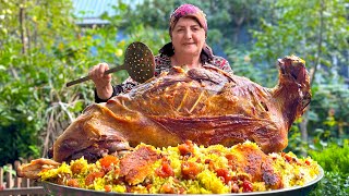 Grandma Roasted a Giant Whole Lamb Over Rice Unbelievable Way to Serve A Dish [upl. by Hekker559]