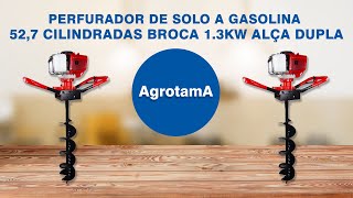 Perfurador de solo a Gasolina 527 cilindradas Broca 13Kw Alça Dupla  NP500S  Nagano [upl. by Pedroza333]