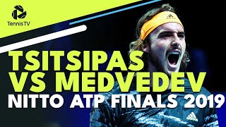 Stefanos Tsitsipas vs Daniil Medvedev  Nitto ATP Finals 2019 Extended Highlights [upl. by Onaireves]