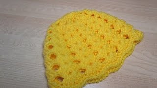 Crochet Uncinetto Cappellino Giallo Tutorial [upl. by Kerad]