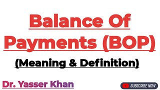 Balance Of Payments  BOP  Meaning Of Balance Of Payments  International Economics  Economics [upl. by Rabaj894]