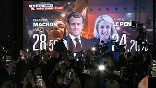 Macron bei Präsidentenwahl vor Rechtspopulistin Le Pen  AFP [upl. by Aiksas]