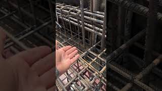 Steel reinforcement of cantilever beam explained at houseconstruction site [upl. by Campbell502]