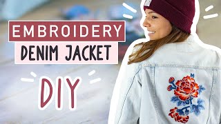 Embroidery Denim Jacket  DIY [upl. by Leuqar509]