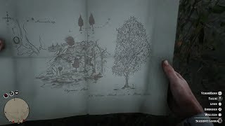 Red Dead Redemption 2 Elysian Pool Treasure Location Sketched Map  Elysian Pool Schatz Fundort [upl. by Warrin]