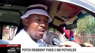 Operation Vala Zonke Potchefstroom resident Dirk Venter takes it upon himself to repair potholes [upl. by Ardelia312]