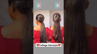 ❤️ college hairstyle 😍 trending short hairstyle subscribe [upl. by Ahsekram]