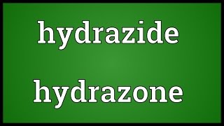 Hydrazide hydrazone Meaning [upl. by Ydnic]